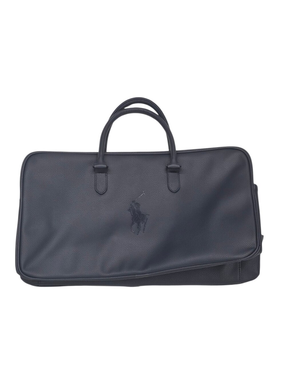 Polo Ralph Lauren Fragrances Navy Blue Faux Leather Duffle Weekender Gym Bag